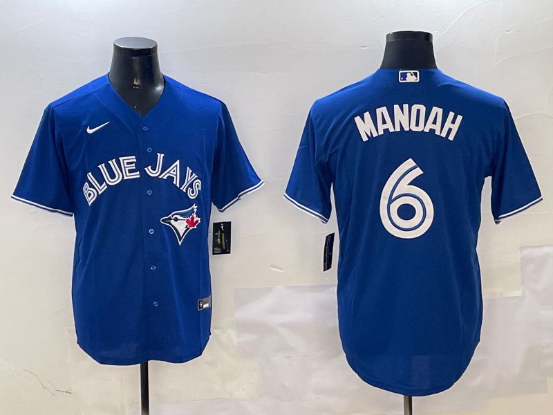 Men Toronto Blue Jays #6 Manoah Blue White Game 2025 Nike MLB Jersey style 1
